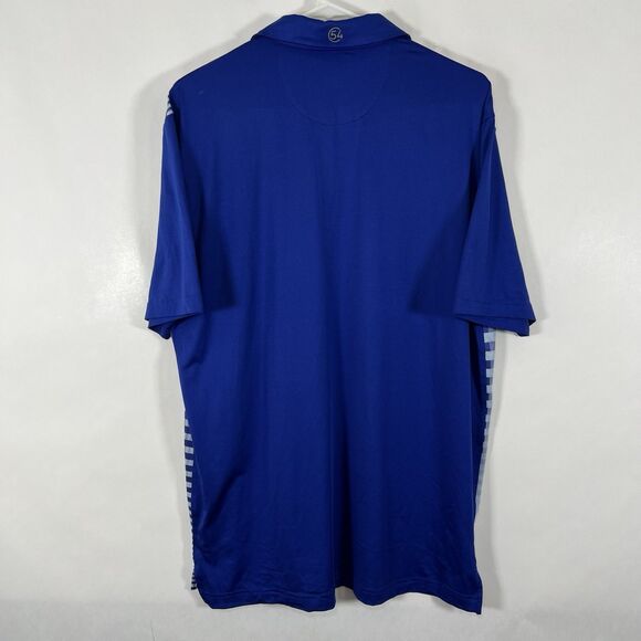 Chase 54 Golf Polo Shirt Men Size Medium Blue Geometric Short Sleeve Performance - Picture 8 of 10